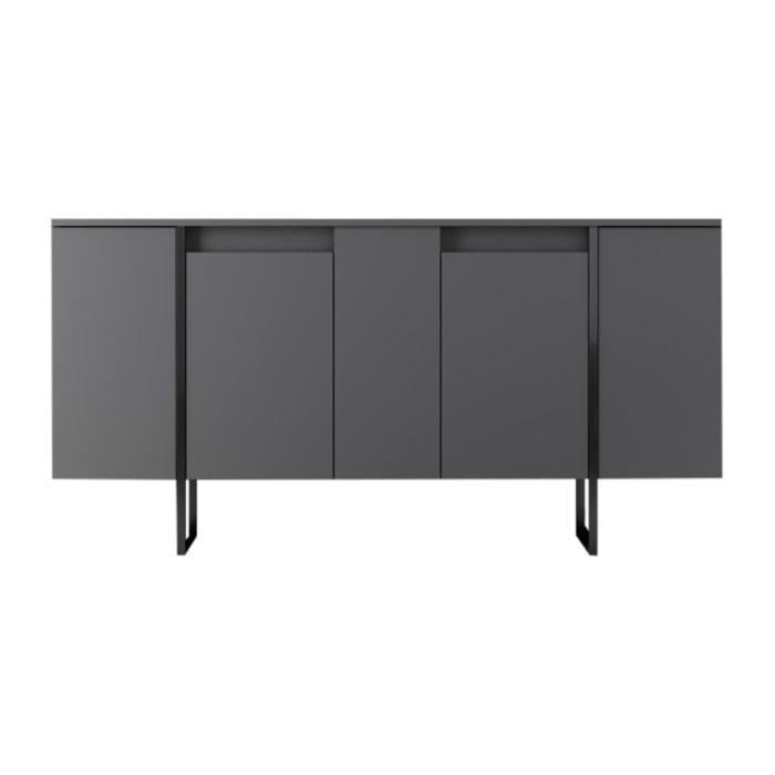 Buffet design noir 4 portes ARTA