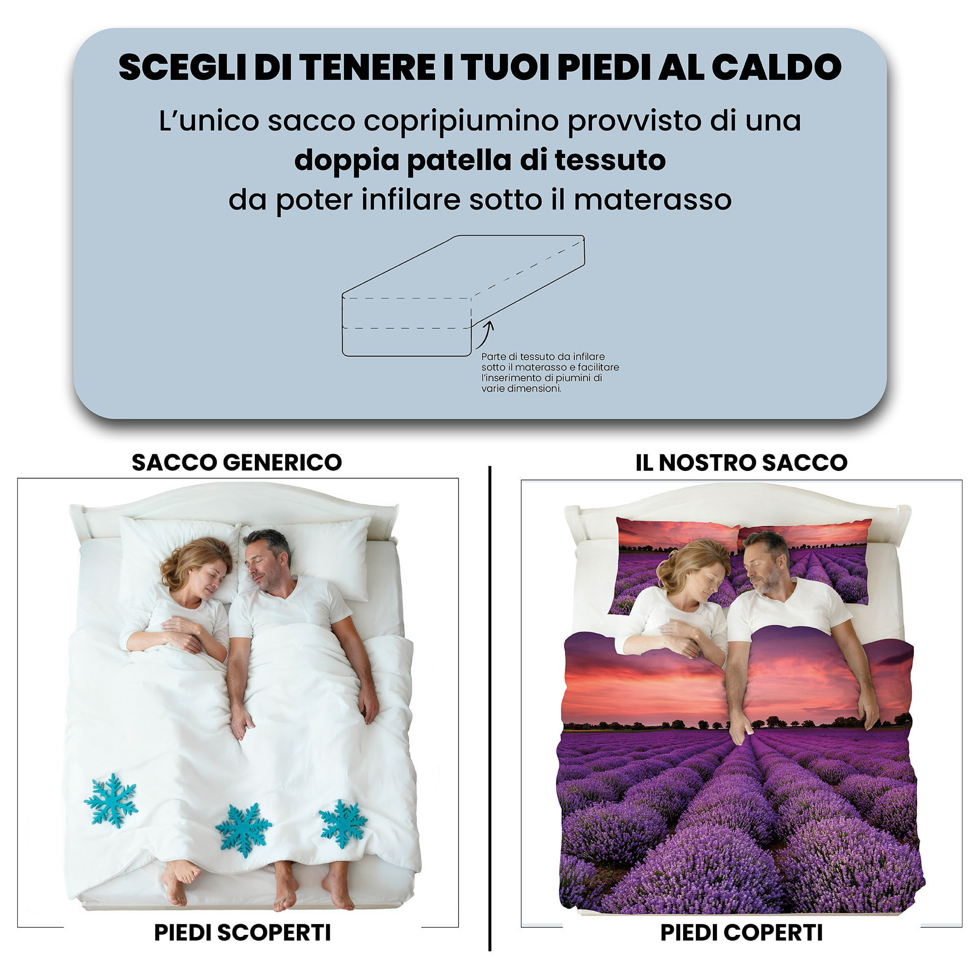 PARURE COPRIPIUMINO GOODNIGHT MATRIMONIALE - STAMPA DIGITALE 100% Microfibra