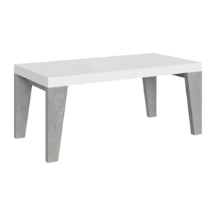 Table Naxy Mix Extensible dessus Frêne Blanc structure Ciment 90x180 Allongée 284