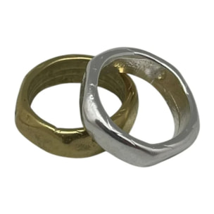 Pack anillos Tuerca mix plata-oro T-13