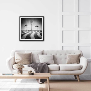 Poster front de mer Affiche + cadre en bois - Noir