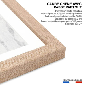 Affiche Pluie dorée Affiche + cadre en bois - Chêne