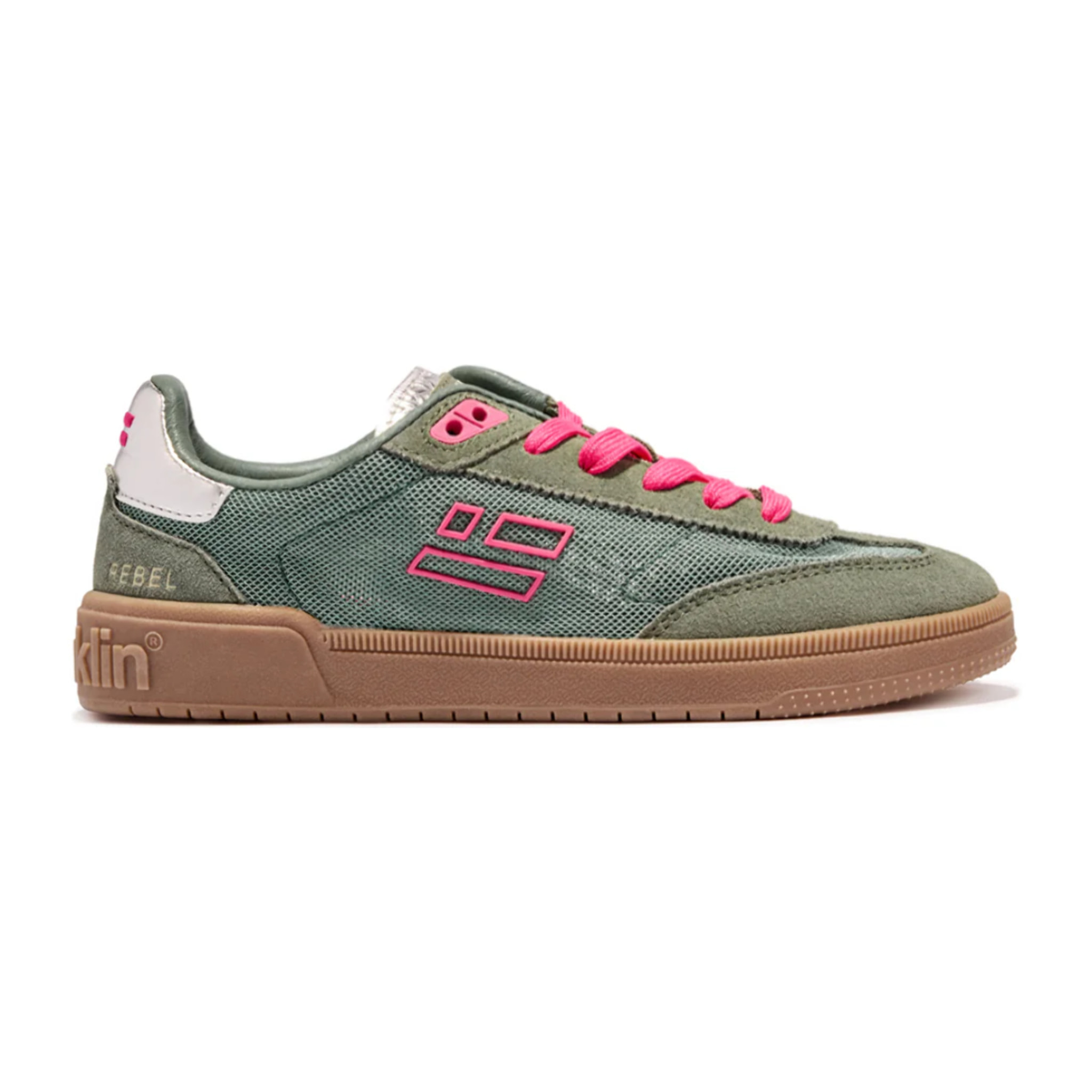 Zapatillas de Mujer Rebel Mesh Menta con Detalles en Rosa