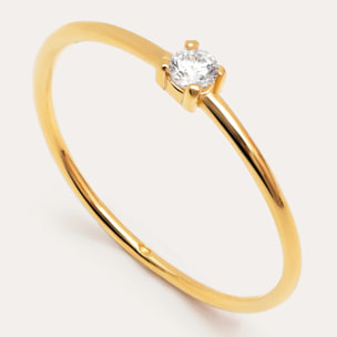 Anillo Single Spark Plata Baño Oro