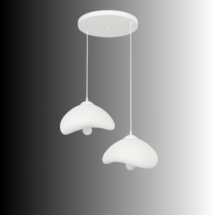 Luminaire design 2 suspensions en fibre de verre blanc SELVA