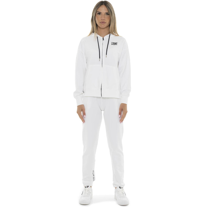 Tuta da donna in cotone non Felpeto con cappuccio e zip Leone Basic