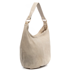 Basiano Bolso de hombro Mujer. Piel auténtica Gamuza