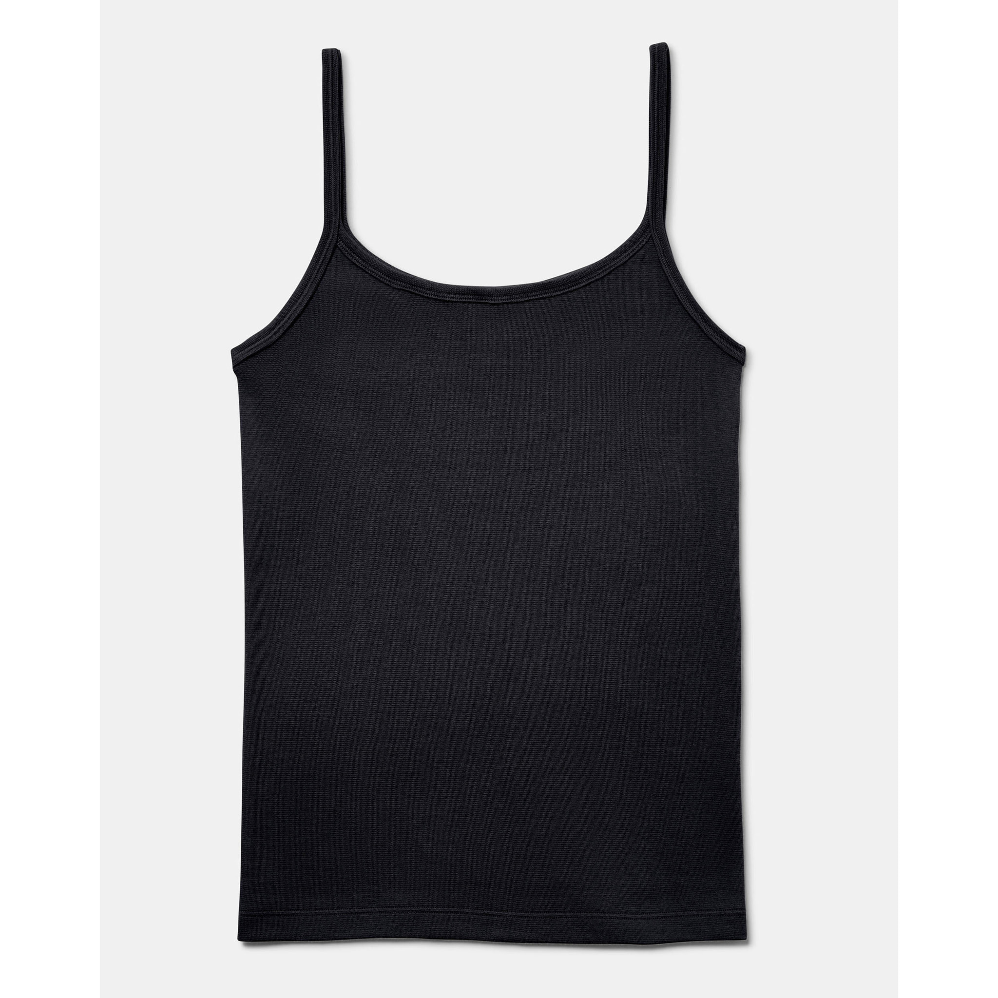 Camiseta de tirantes finos de patrón básico con escote redondo ligeramente escotado