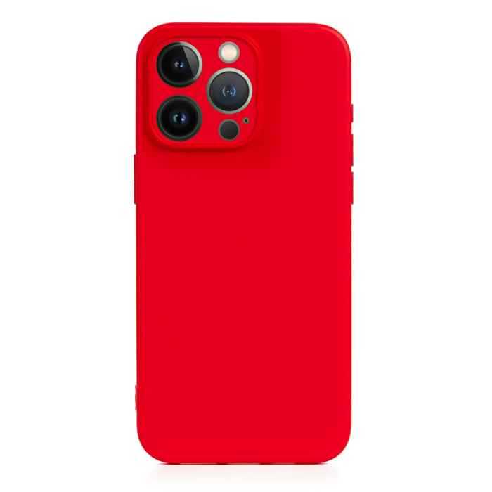DAM Custodia  Essential in silicone con protezione per fotocamera per iPhone 13 Pro. Interno in morbido velluto. 7,43x1,04x14,95 cm. colore rosso