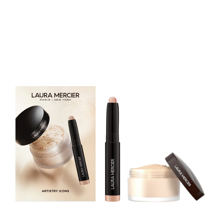 Artistry Icons - Coffret Mini fard à Paupières Teinte Rosegold + Mini Poudre Libre Fixatrice Translucent