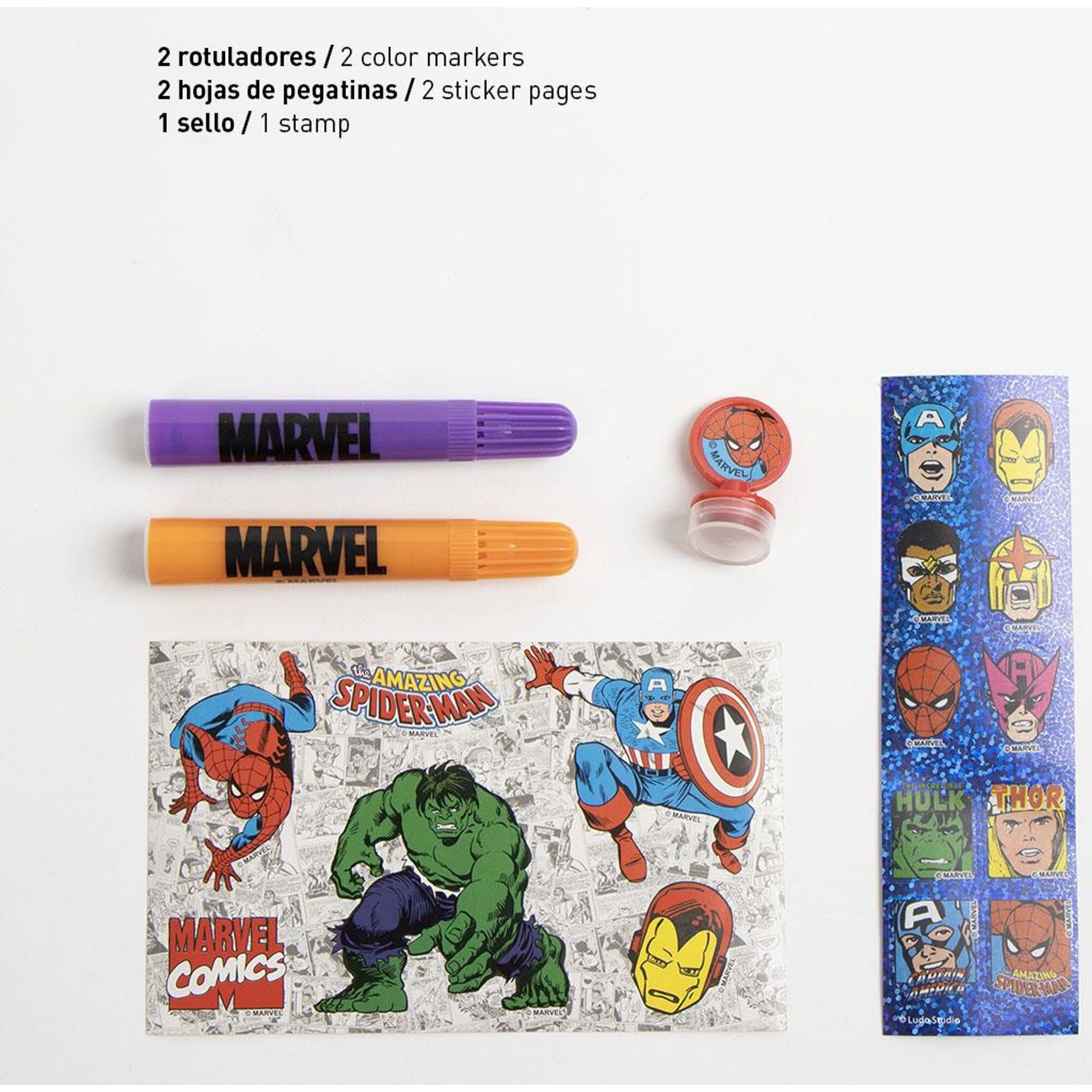 Conjunto De Papelería Coloreable Marvel 30.0 X 30.0 X 2.5 Cm