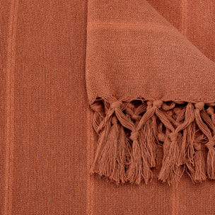 Jeté de lit Anjali 230x250 terracotta en coton