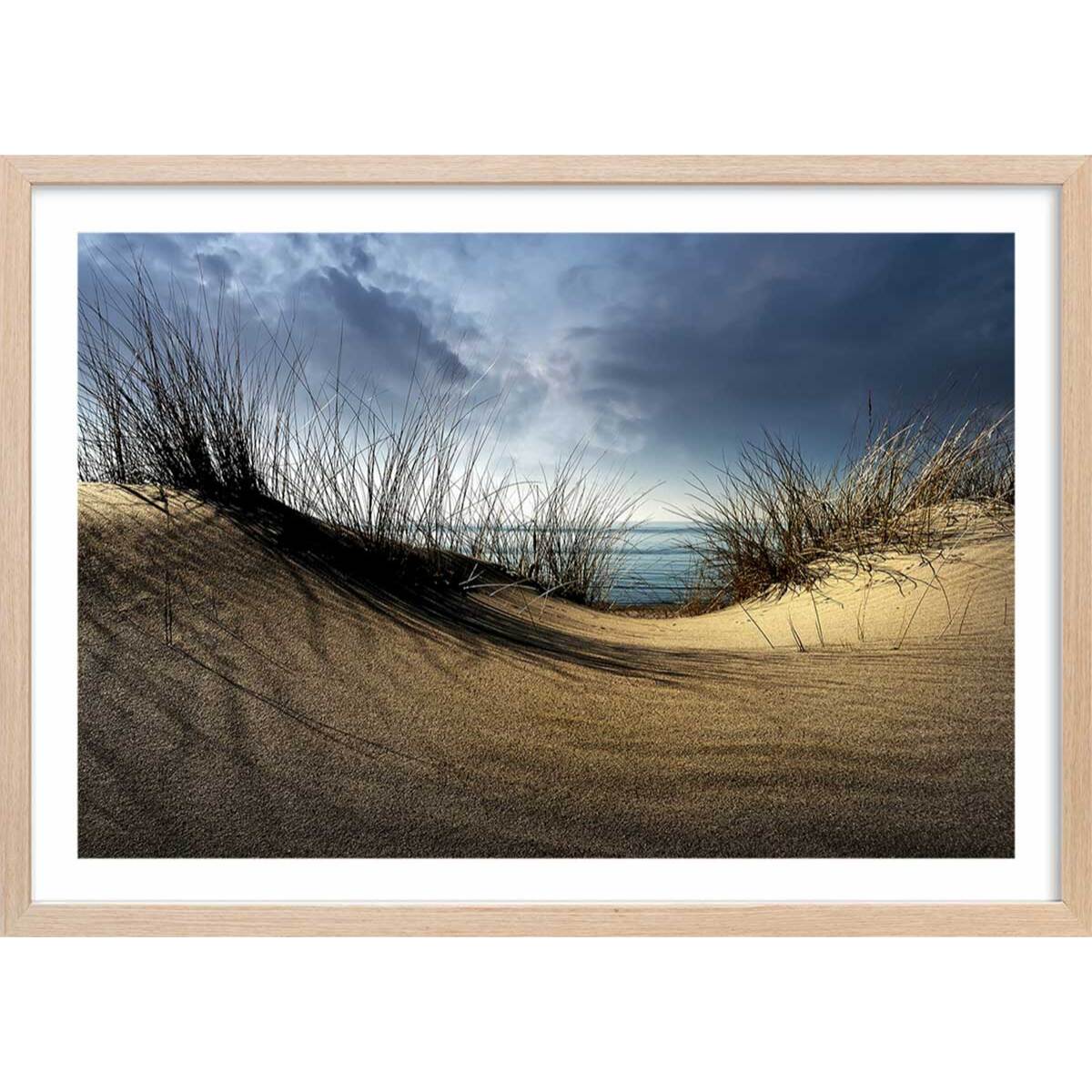 Affiche dunes secrètes... Affiche + cadre en bois - Chêne
