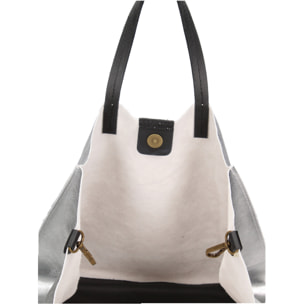 Borsa a mano da donna Made in Italy - Modello Ereva - 100% pelle - 34.5 x 32.0 x 17.0 cm