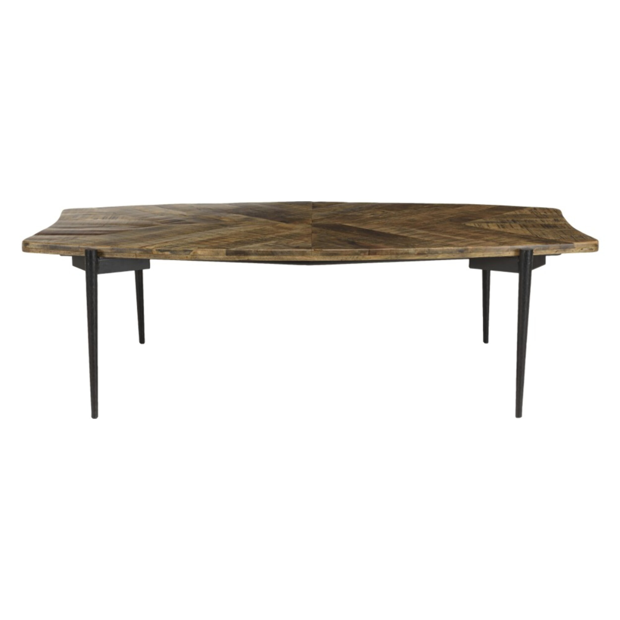 KIARA - Table basse bords concaves 135x75cm en bois recyclé