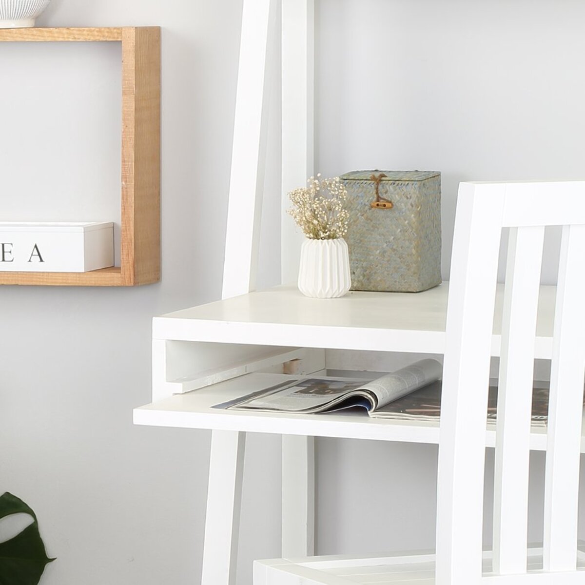 Bureau Bassay -bois massif et panneau de mdf-couleur laqué blanc mat 84 x 185 x 55 cm