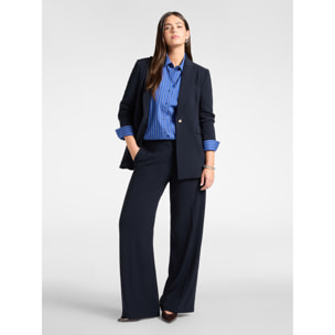 Elena Mirò - Blazer de crepé con botón Monogram - Azul