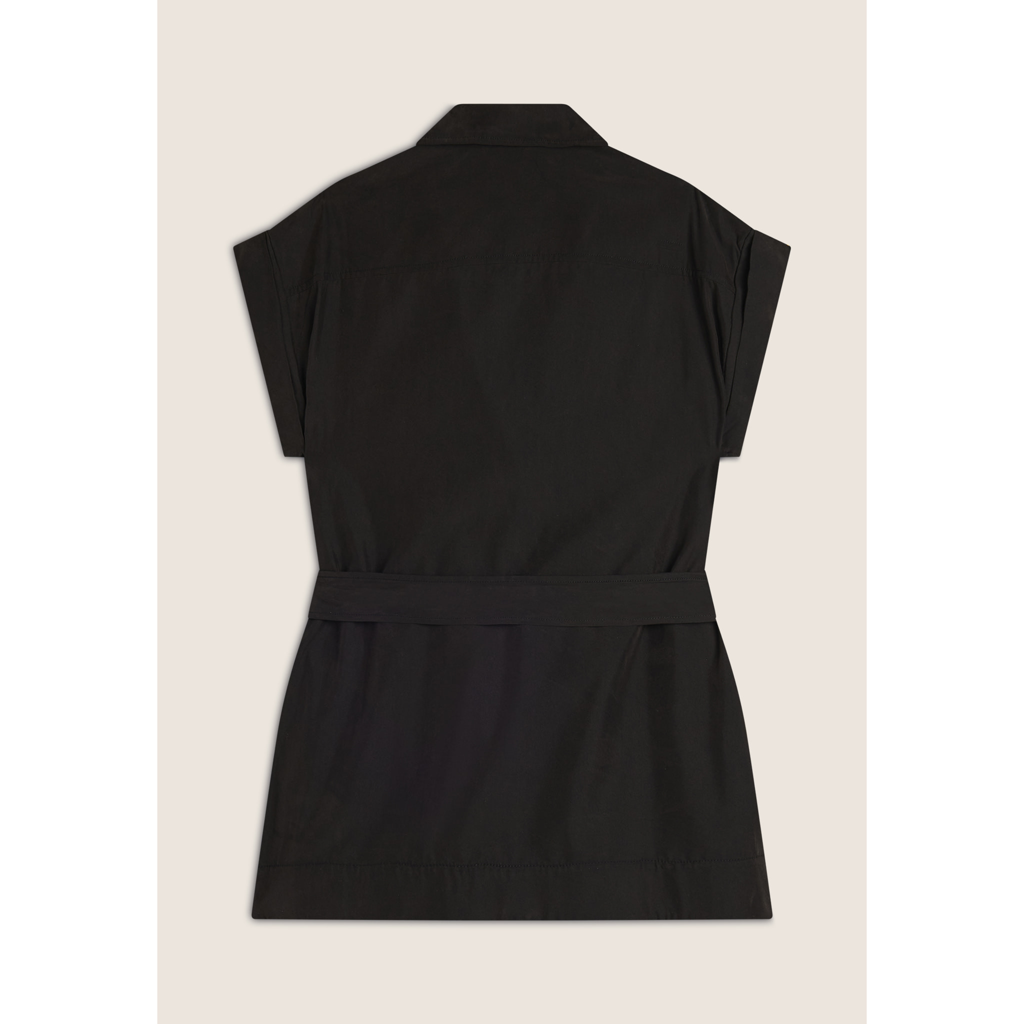 Trench donna senza maniche con cintura in vita