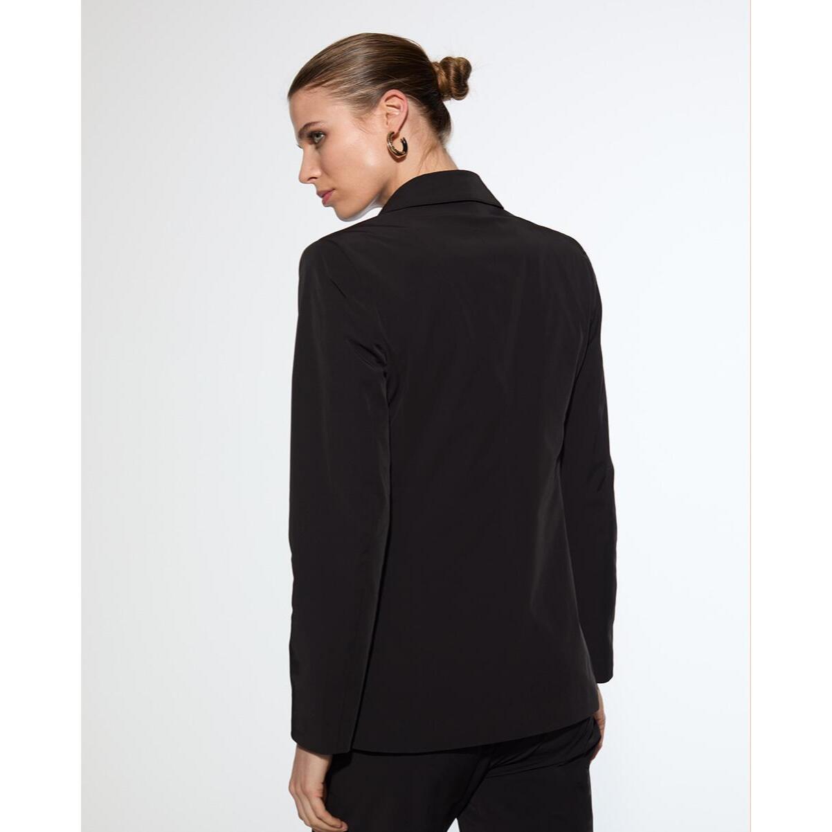 Blazer in Tessuto Tecnico con Borchie