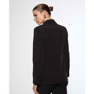 Blazer in Tessuto Tecnico con Borchie