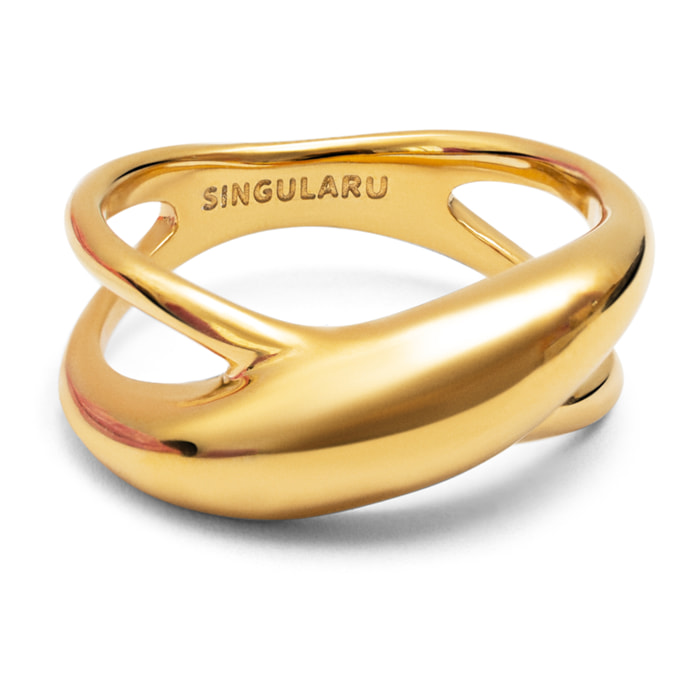 Anillo Ariel Acero Baño Oro