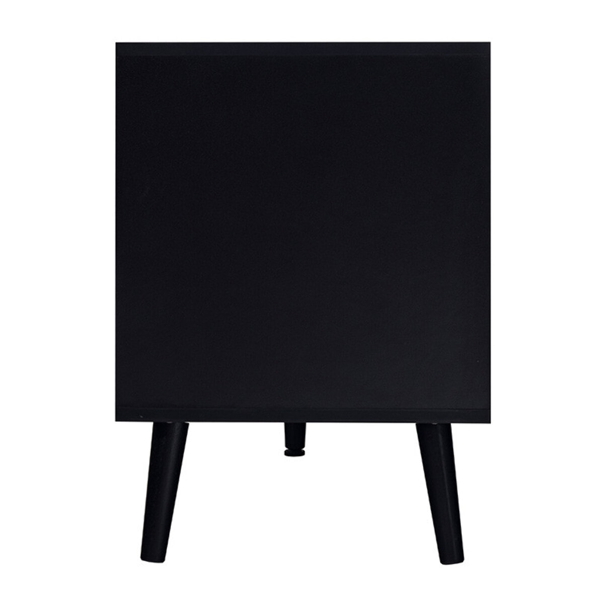 Goto - meuble tv - noir et cannage - 2 portes et 2 niches - 140 cm - Noir