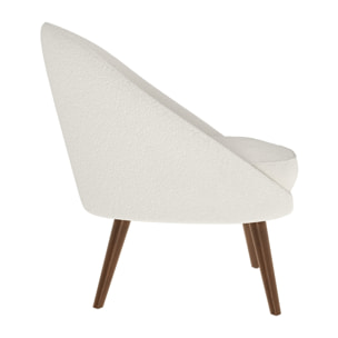 Fauteuil blanc Calypso effet laine bouclette