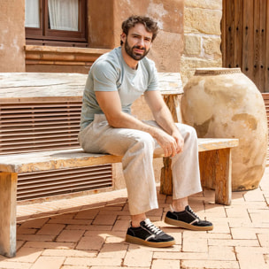 Zapatillas N5844 MULTI LEATHER DENIM-HONEY/ GEO color Denim-honey