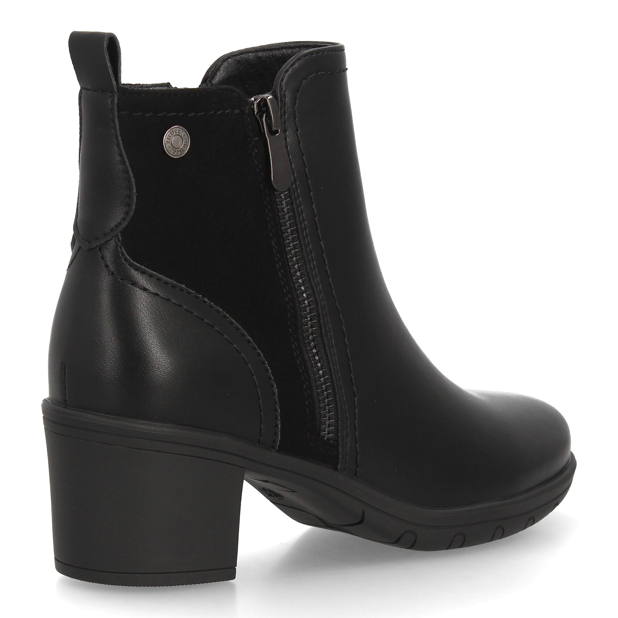 Botines elegantes con tacón ancho y cremallera