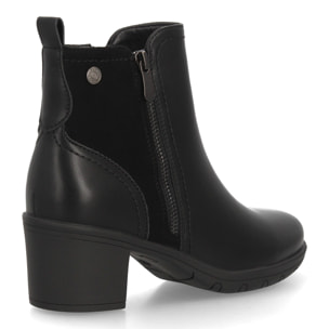 Botines elegantes con tacón ancho y cremallera
