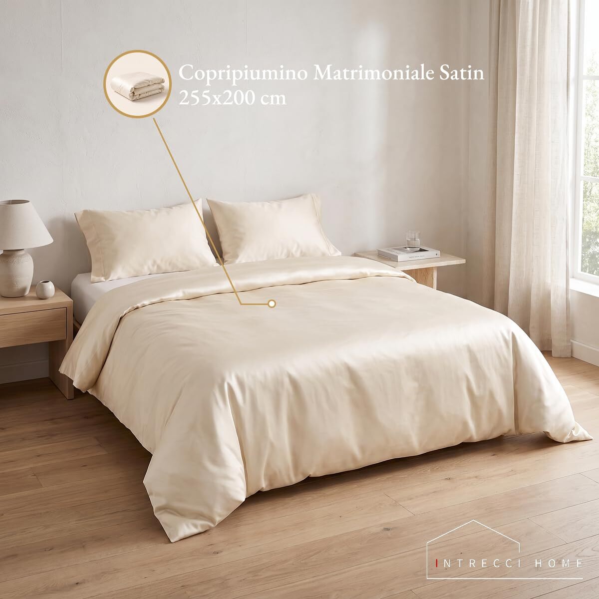 Sacco copripiumino in raso di cotone - beige