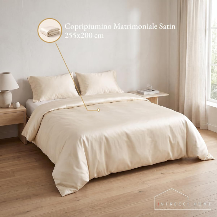 Sacco copripiumino in raso di cotone - beige