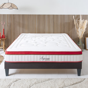 Ensemble Matelas Supreme avec Sommier Tissus Gris | 2 Places