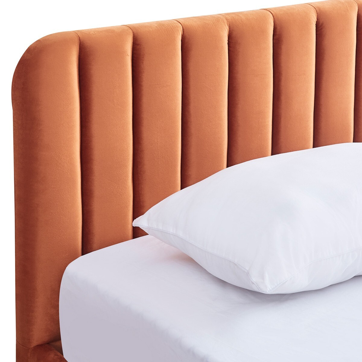 Lit coffre avec tête de lit en velours - AVA