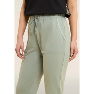 Pantaloni Sportivi in Jersey Pesante con Coulisse e Polsini