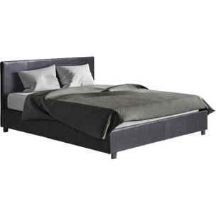 Lit double avec coffre "Carla" - 140 x 190 cm - Noir