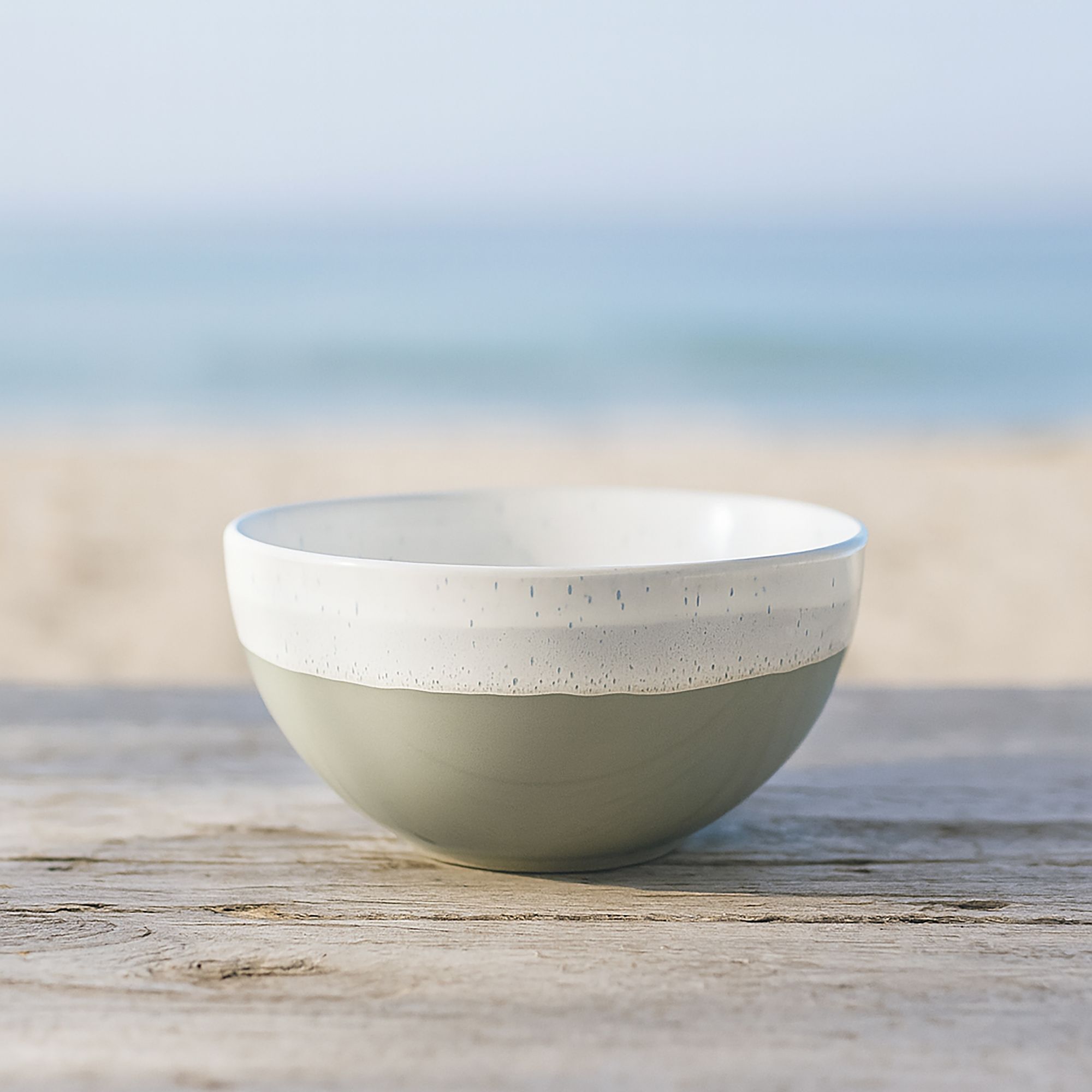 Lot de 6 bols vert amande en grès 57cl RIGA