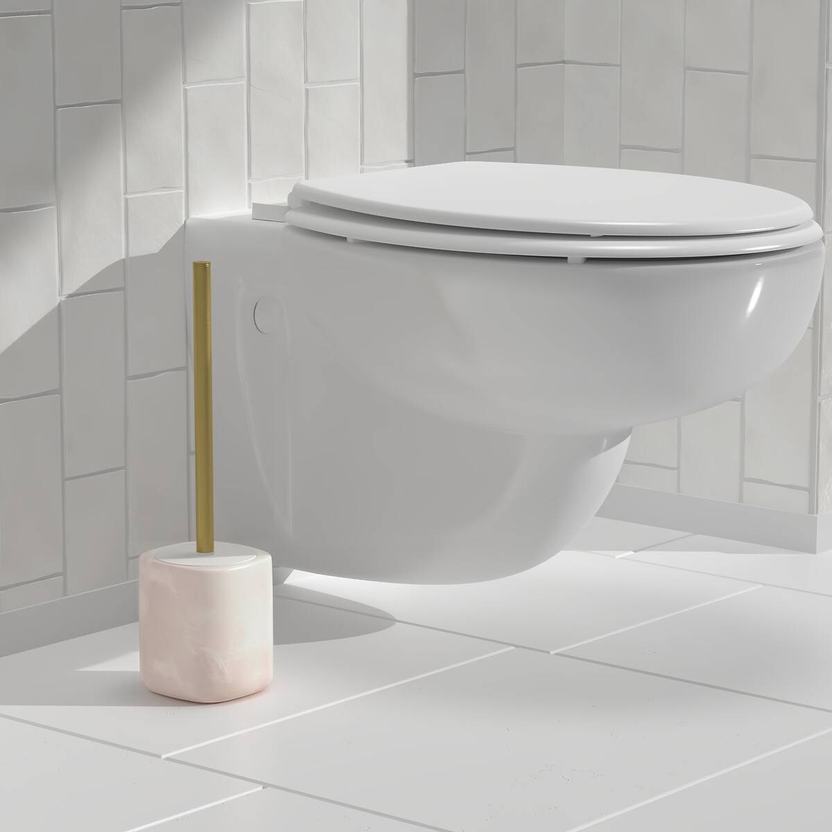 Brosse wc Cloudy blanc H 36 cm