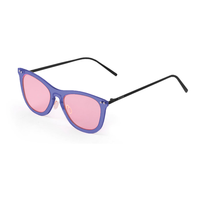 Gafas de sol OCEAN GENOVA - Azul transparente / Transparente rosa degradado y patillas de metal negro mate