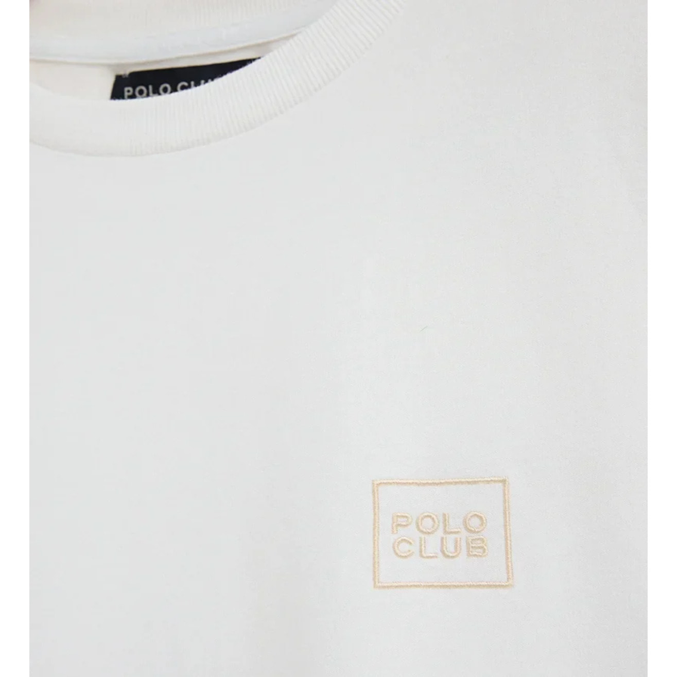 Camiseta blanca de corte recto con parche Polo Club