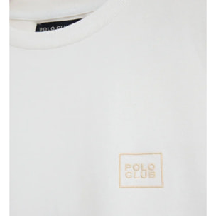 Camiseta blanca de corte recto con parche Polo Club