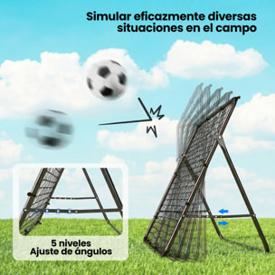 Red de Rebote Plegable, Reboteador de Fútbol Ángulo Ajustable de 5 Niveles, con Tubo de Acero, Fácil de Instalar, para Entrenamiento de Fútbol, 120x73x112 cm, Negro