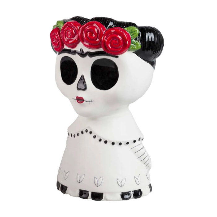 Maceta Ceramia Calavera Mexicana 21x17x31 Cm