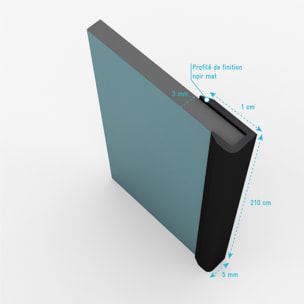 Jeu de 2 Profilés de finition en Aluminium Noir Mat pour Panneaux Muraux - 10x5x2100 mm
