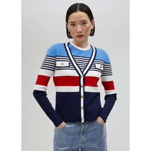 Cardigan a righe multicolori