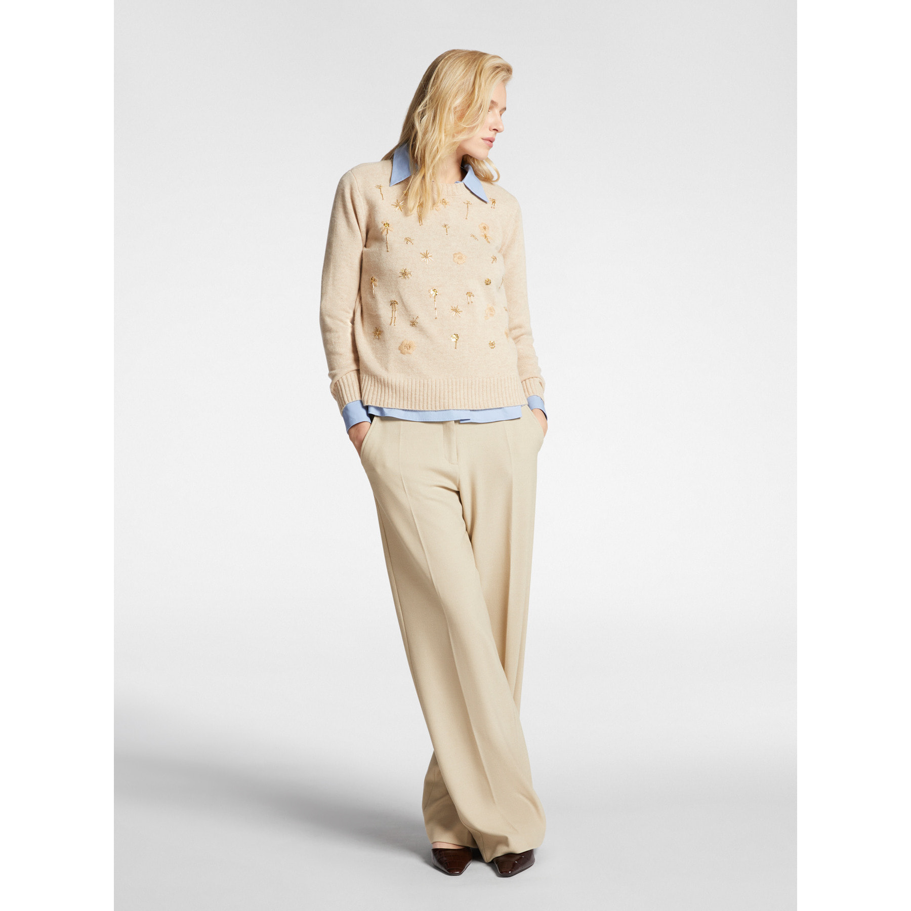 Elena Mirò - Pantaloni maschili in tessuto stretch - Beige