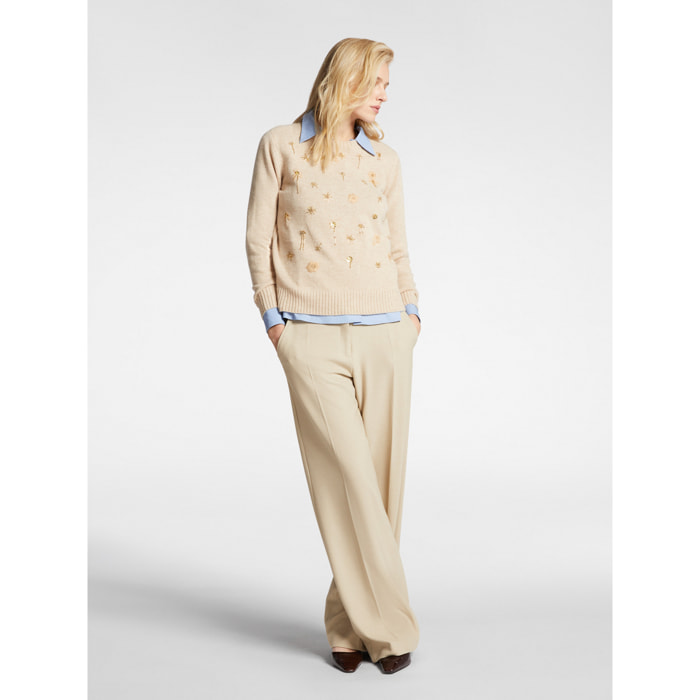 Elena Mirò - Pantaloni maschili in tessuto stretch - Beige