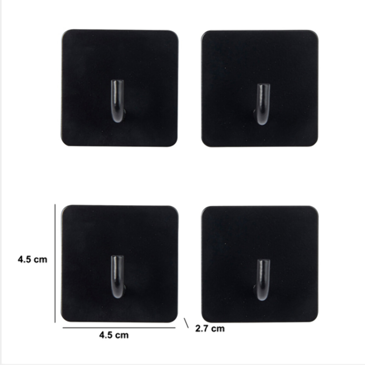 4 patères adhésives "Stiky" 4,5x2,7cm