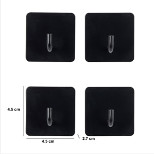 4 patères adhésives "Stiky" 4,5x2,7cm