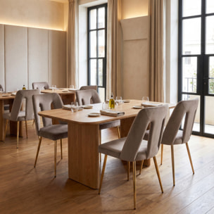 Sedia Imbottita in Effetto Velluto con Schienale Aperto e Gambe Oro, Design Moderno ed Elegante per Sala da Pranzo, Cucina, Soggiorno, Studio e Ufficio